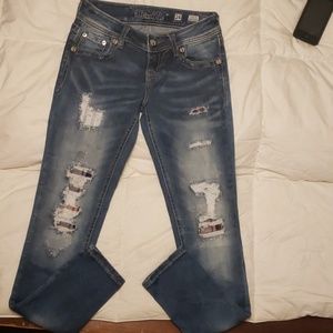 Miss me Jean's size 24/29 SKINNY DISTRESSED PLAID